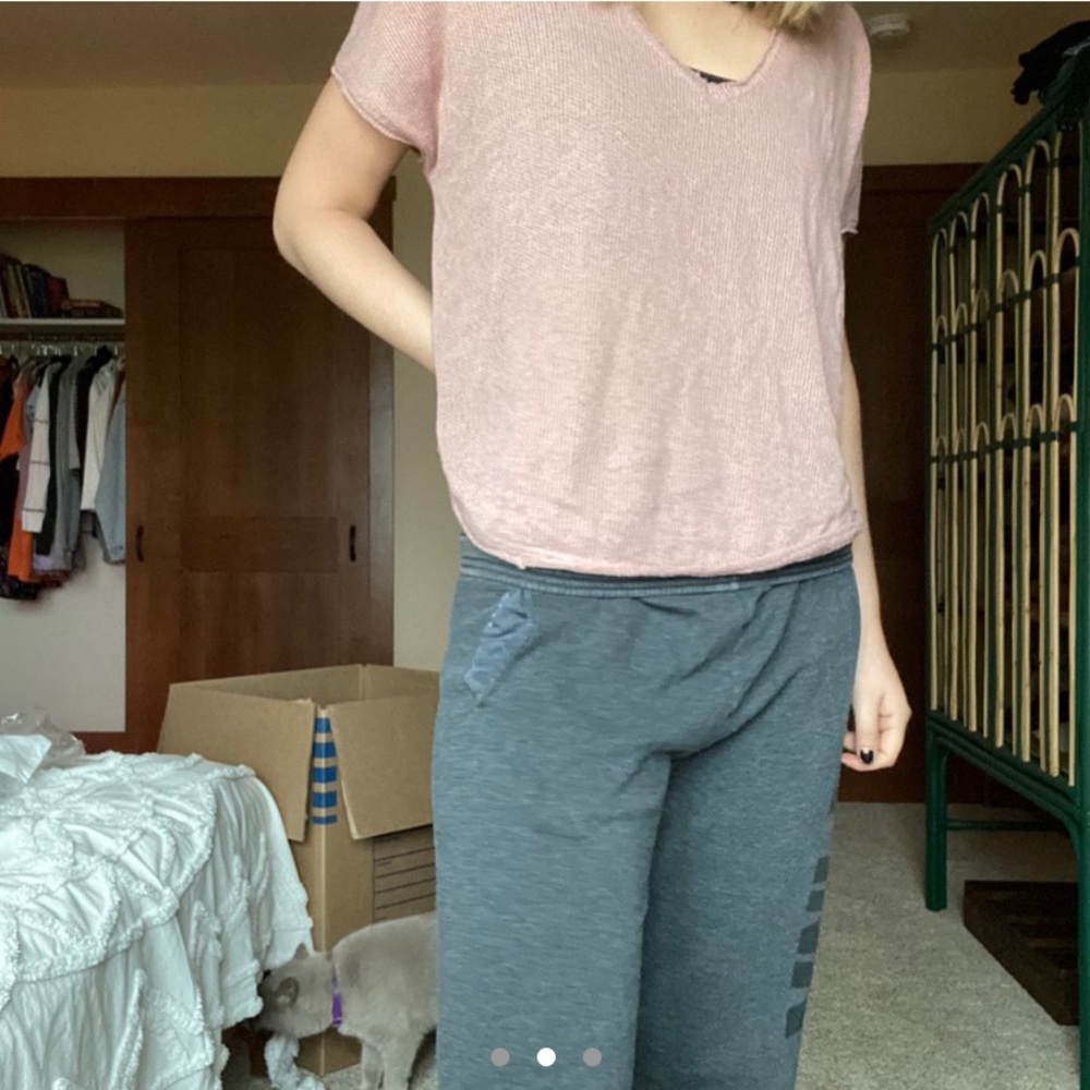 blush thermal light short sleeve top